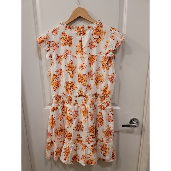 Loft Floral Smocked Ruffle Flare Dress - Picture 3 of 7